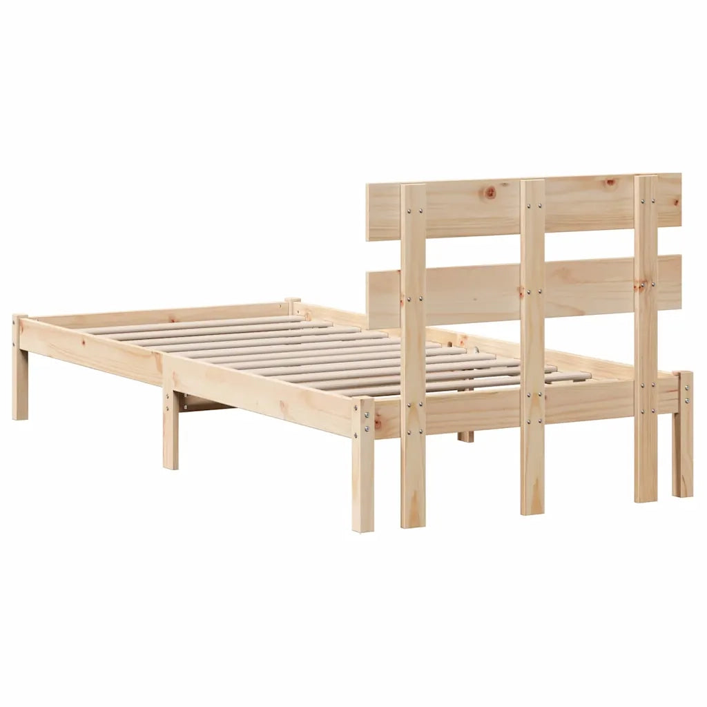 Struttura del letto Marrone 75 x 190 cm Legno massello di pino 872146