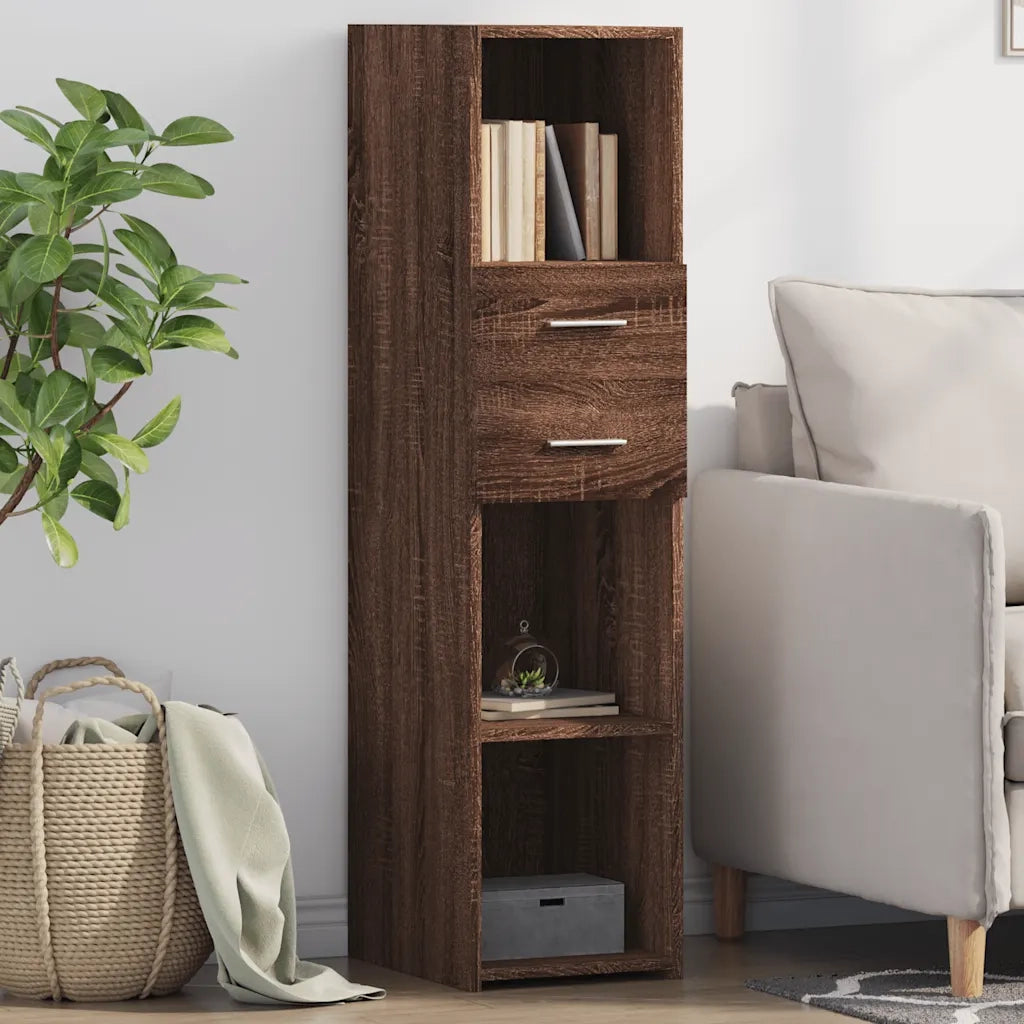 Credenza-Buffet-Armadio da cucina Rovere Marrone 30x42,5x124 cm in Legno Multistrato