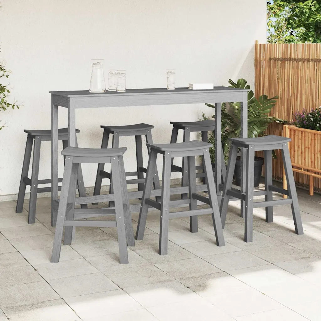 Set Bar da Giardino 6 pcs Grigio chiaro HDPE 3335809