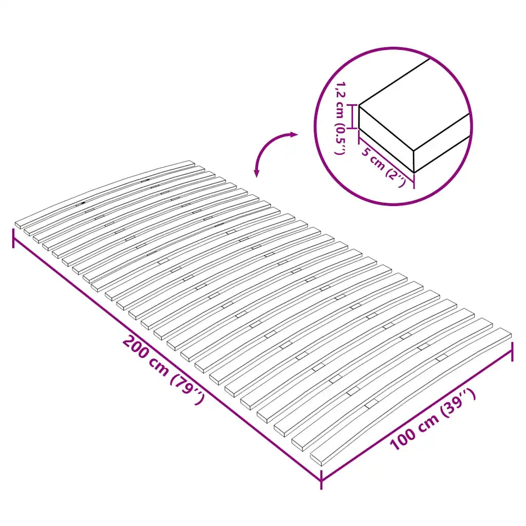 Rete di ricambio per letto con 24 doghe 100x200 cm 340078