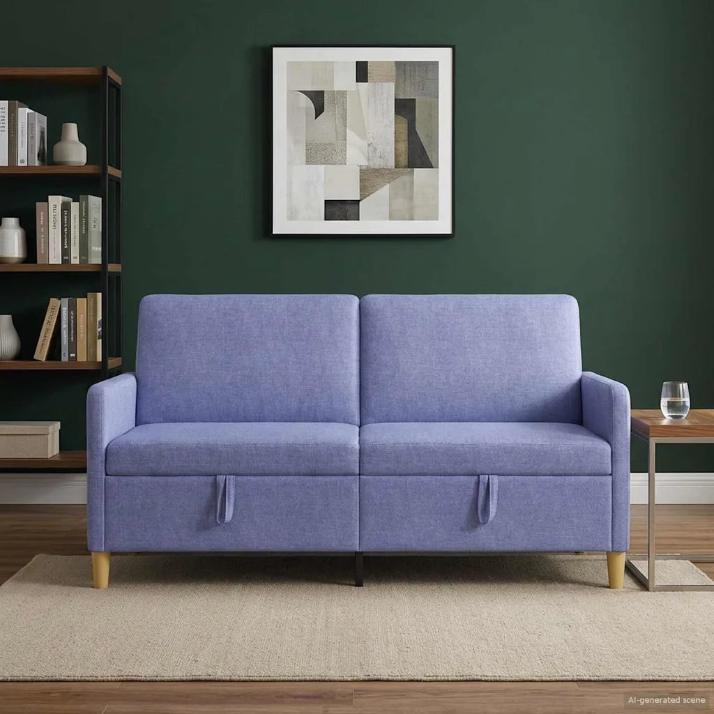 Divano con Storage Blu jeans 172 x 78 x 87 cm Poliestere 42036960