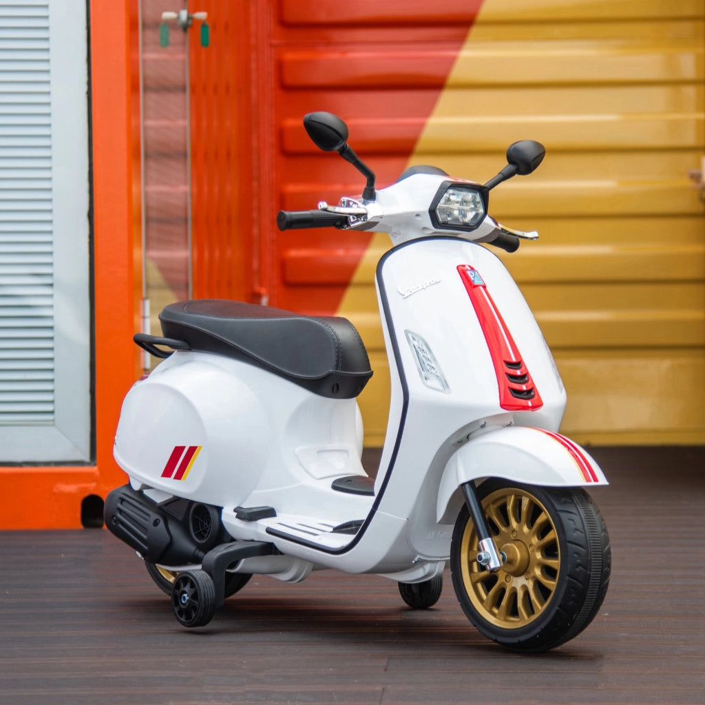 Moto Elettrica Bambini 3 Anni ¨C zephmum ¨C Bianco LED Radio FM 3 km/h 35kg