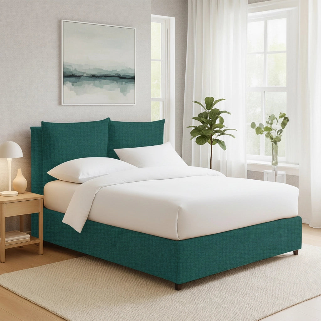 Penrith, Letto Singolo Sfoderabile Made in Italy, Verde Petrolio