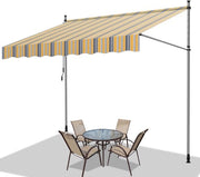 Ombrellone UV e Acqua per Balcone, Terrazza e Giardino - Ombrellone Solare Regolabile 250cm Giallo Blu