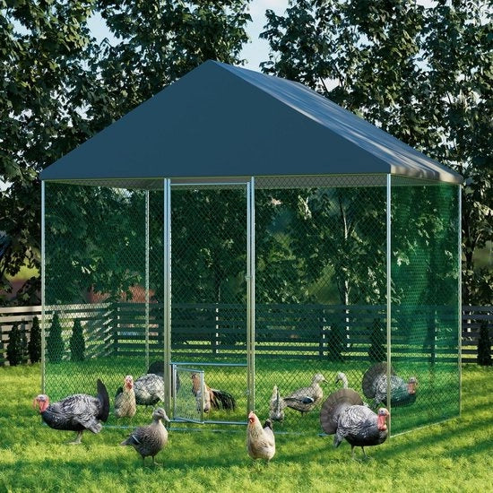Recinzione per Polli Metallo Inox 3x2x27m Impermeabile Tessuto Oxyford Protezione Polli Prefabbricato Recinzione per Polli
