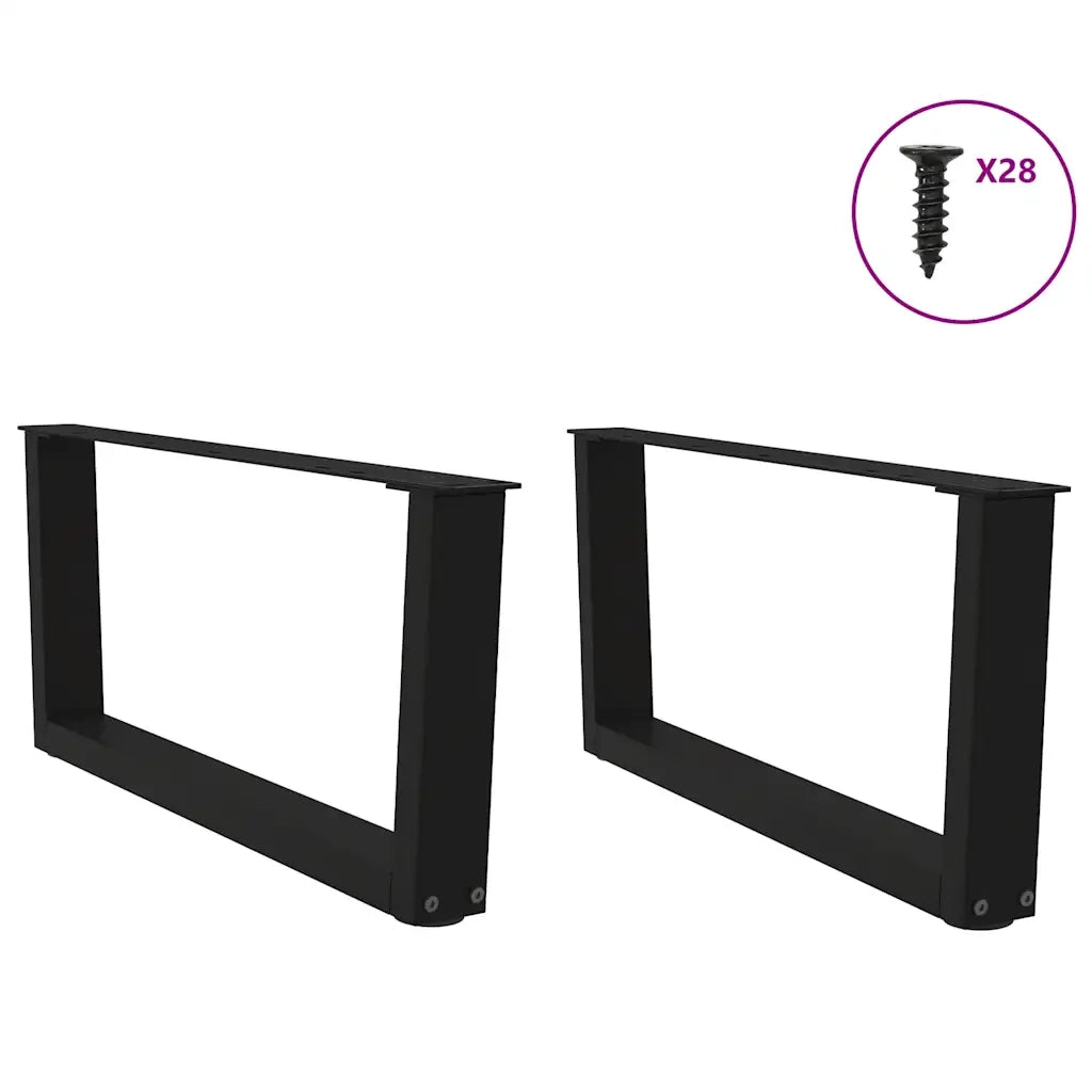 Gambe per Tavolino da Caff¨¨ a Forma di V 2 pz | Piede del tavolo Nere 70x(30-31,3) cm Acciaio