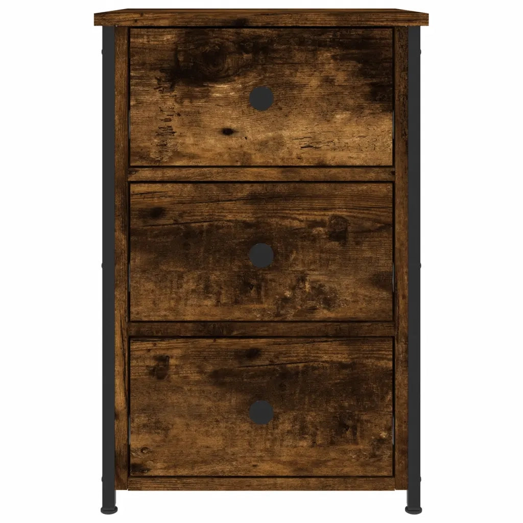 Comodino | Armadio da Notte | Mobiletto da notte Rovere Fumo 40x36x60 cm in Legno Multistrato