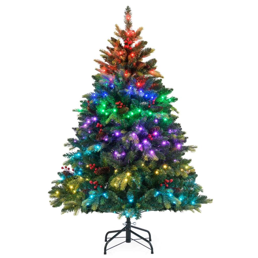 Albero di 150cm natale artificiale con controllo remoto multicolori controllabili tramite app, Albero per casa e ufficio Verde-Alberi di Natale