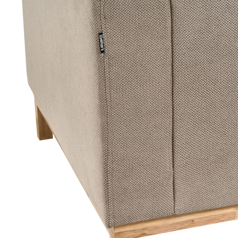 Divano angolare destro Tappezzeria in poliestere taupe Gambe in legno Elegante