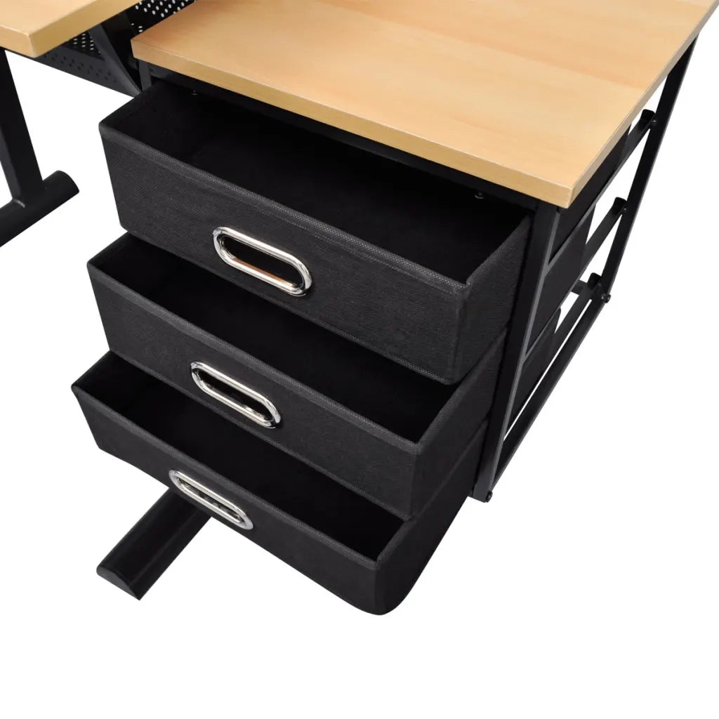Tavolo da Disegno Inclinabile con 3 Cassetti e Sgabello CFW2582612