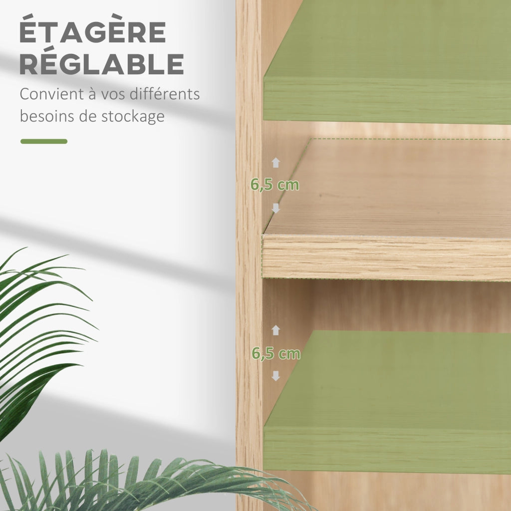 Libreria scaffale 2 scomparti ripiano regolabile ¨C Xylo ¨C legno naturale 60x24x63 cm