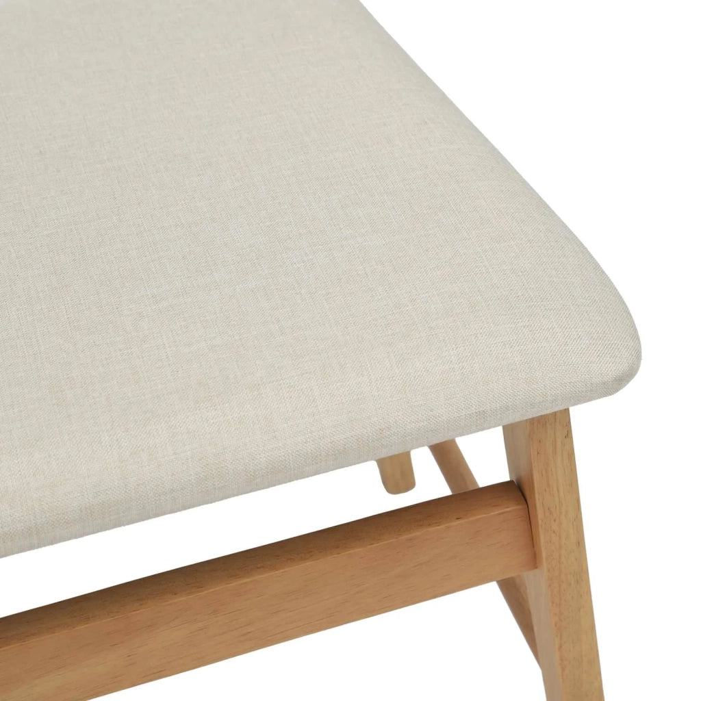 Sedia da pranzo 2 pcs Naturale e chiaro Legno di gomma solido