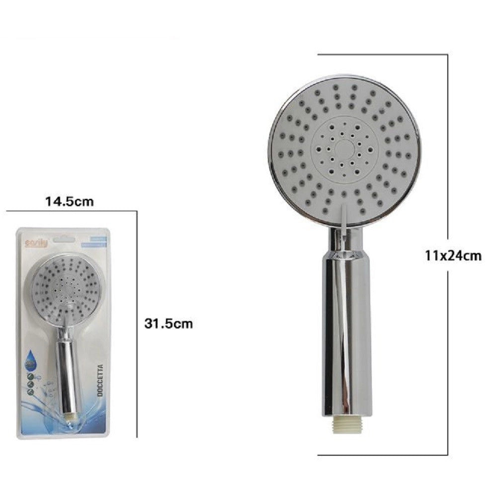 Trade Shop - Doccetta Doccino Soffione Doccia Cornetta Moderno Bagno 11x24cm Multigetto 69070 -