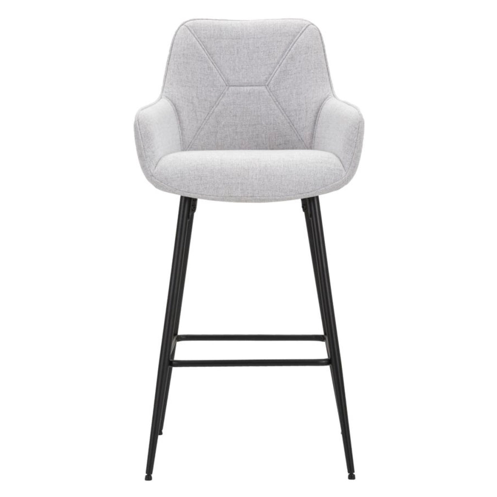 Set di 2 Sgabelli Alti VKH434, Grigio, Metallo, 55x55x109 cm