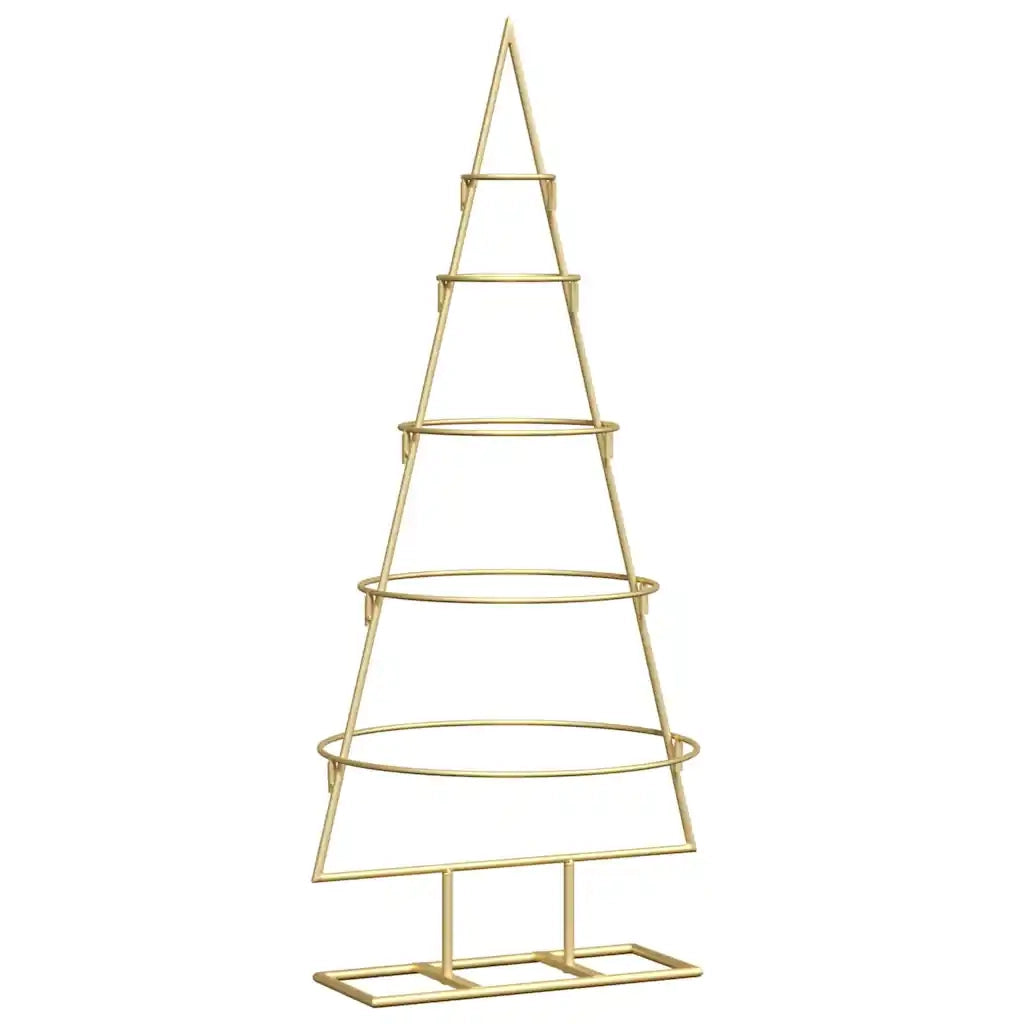 Albero di Natale | Decorazioni natalizie in metallo con supporto Oro 90 cm