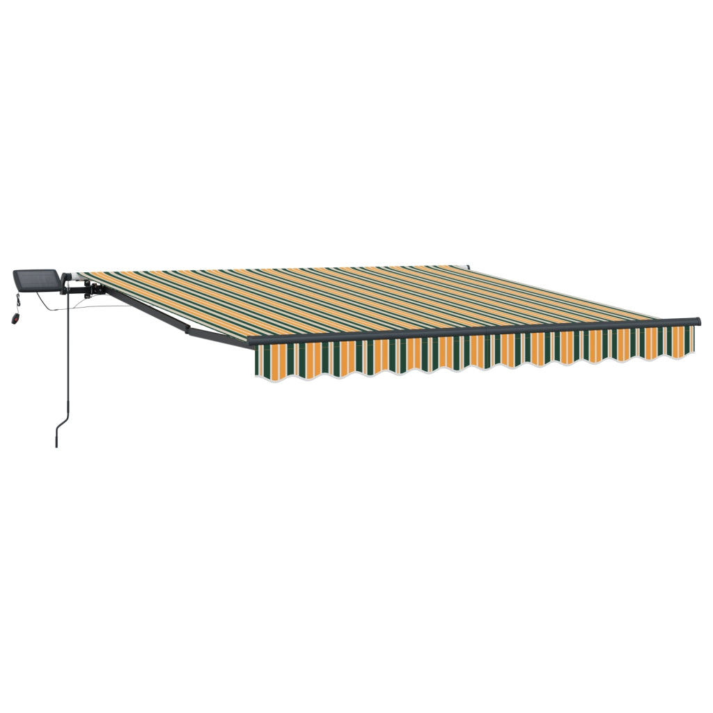 Tenda Retrattile Manuale  con LED Verde e Giallo 350x250 cm
