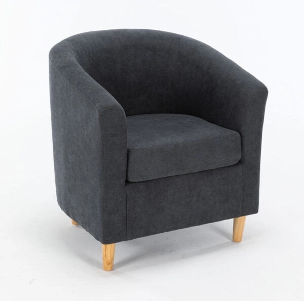 Poltroncina maja in tessuto grigio chiaro 70x63x68h