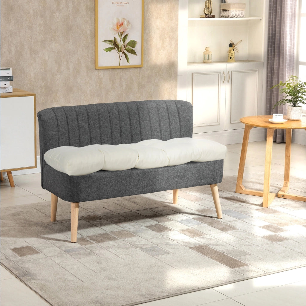 Cuscino per Divano 2 Posti Interno Esterno 110x48x8 cm Crema ¨C zephmum