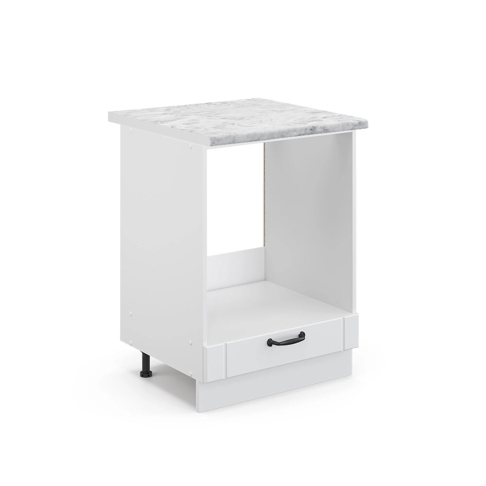 Mobile per forno da incasso Fame-Line Bianco rustico/Bianco 60 cm, PL Marmo Vicco