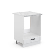 Mobile per forno da incasso Fame-Line Bianco rustico/Bianco 60 cm, PL Marmo Vicco
