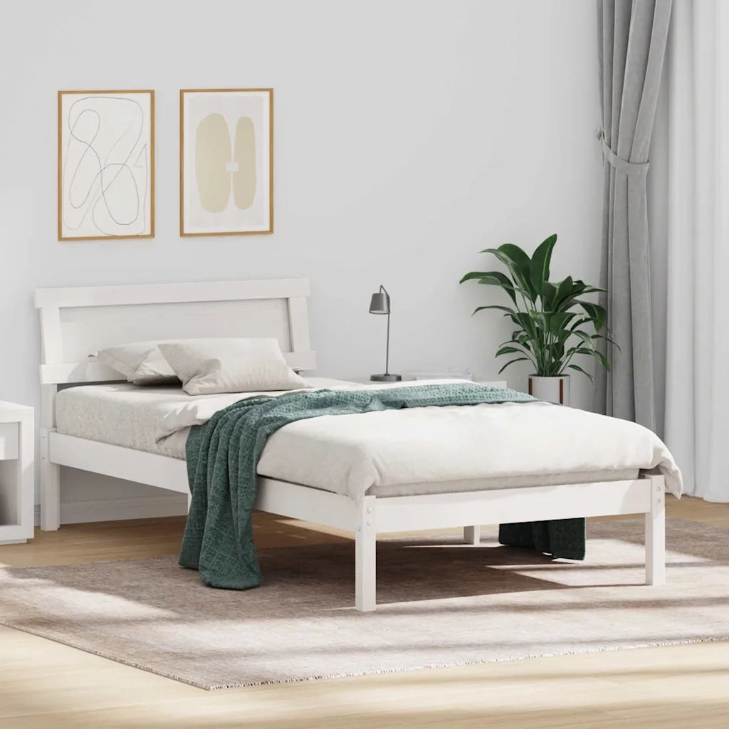 vidaXL Struttura del letto Bianco 100 x 200 cm Legno di pino massello