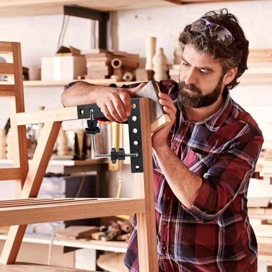 Fissaggio angolare 90 gradi in alluminio - Strumenti per la lavorazione del legno per cornici fotografiche, scatole, cassetti, mobili.