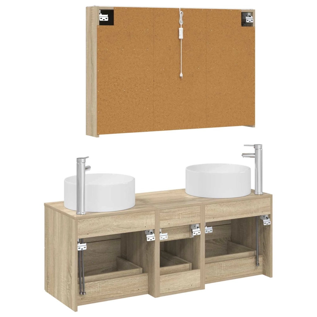 Set di mobili per il bagno 4 pcs Rovere Sonoma 3407105