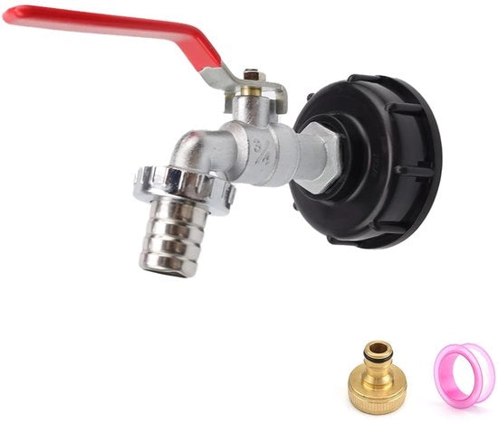 Serbatoio acqua 1000 litri - Valvola 3/4 pollici - Connettore acqua 1/2 pollici - Accessori contenitore IBC - Resistente alla corrosione - Installazione facile - Valvola acqua