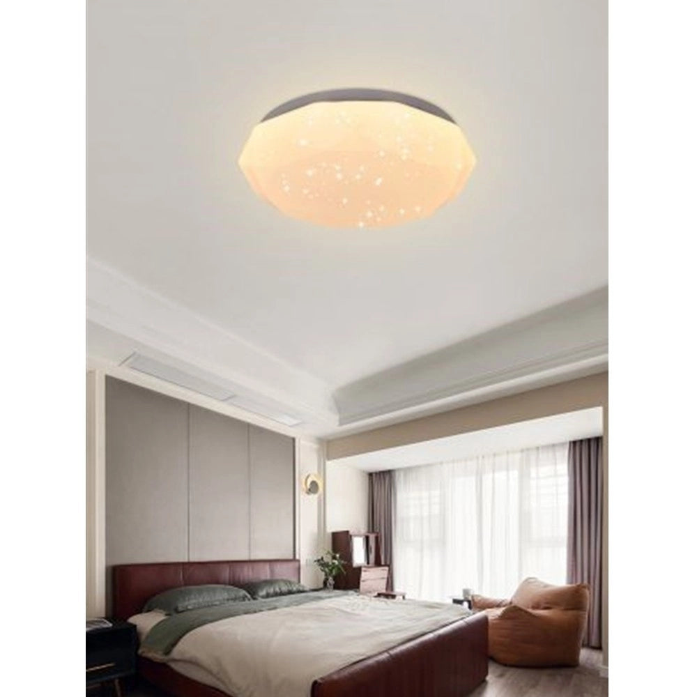 Trade Shop - Plafoniera Soffitto 36 W Bianca Lavorata Puntini Luce 6500k 3000k 4000k C02-36 -