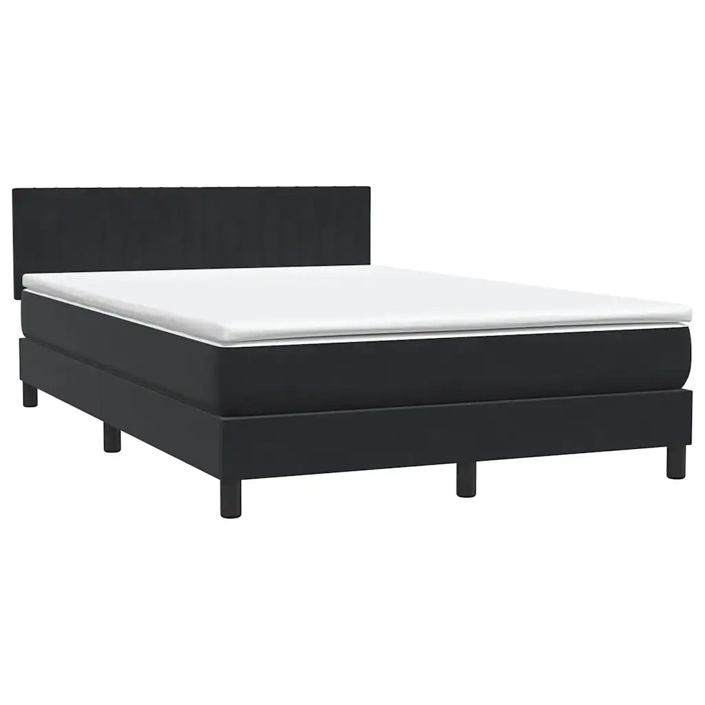 Giroletto a Molle con Materasso Nero 160x210 cm in Velluto 3316409