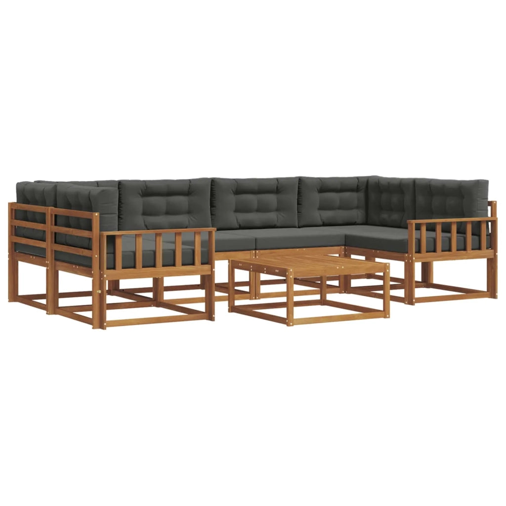 Set di divani da esterno con cuscino 7 pcs Naturale e Antracite 3367260