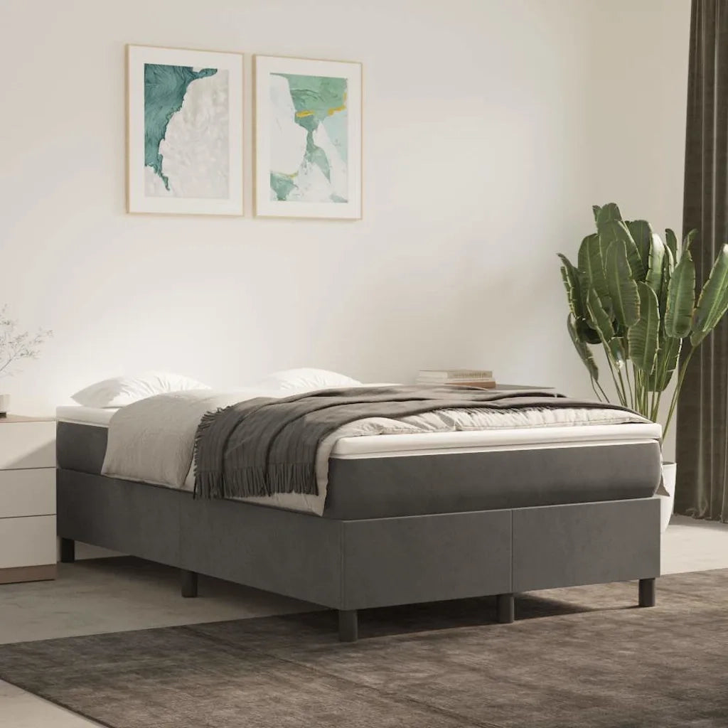 Struttura Letto a Rete a Molle Grigio Scuro 120x200 cm Velluto