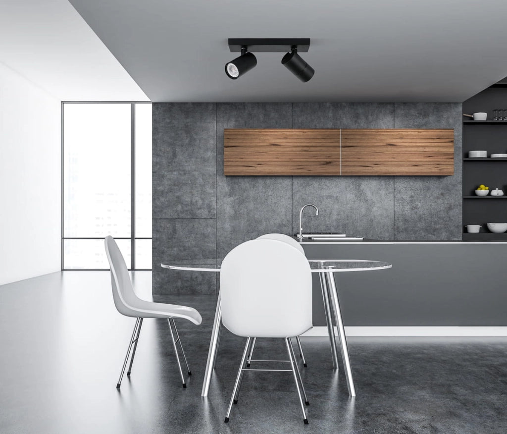 Applique/Plafoniera Italux Laconi 2xGU10 nera moderna