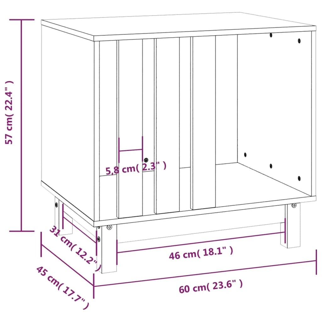 Cuccia per cani 60 x 45 x 57 cm in legno massello di pino marrone 02_0043449