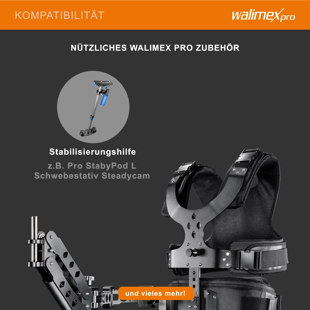 StabyBalance Set, gilet e braccio a molla per steadycam fino a 4 kg, accessori per treppiedi per videografia professionale, filmati video