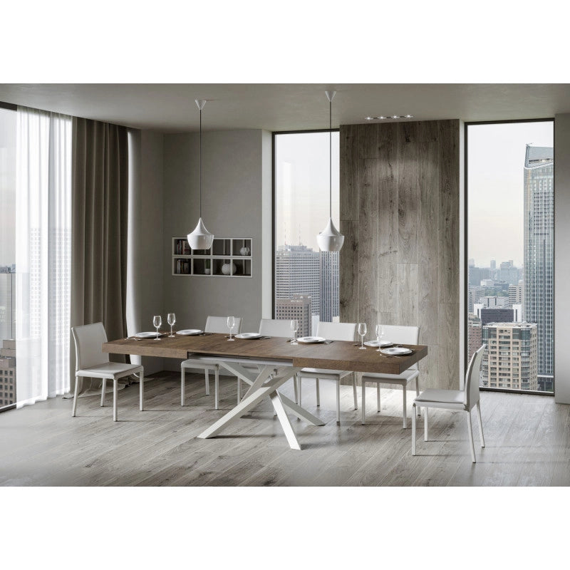 Tavolo allungabile 200/304x90 cm Volantis telaio Bianche - Noce