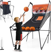 Macchina da Pallacanestro Elettronica Pieghevole, Gioco da Arcade Basket con 8 modalità di Entusiasmanti, Punteggio Elettronico & Effetti Sonori, Gioco Arcade Basket a Doppio