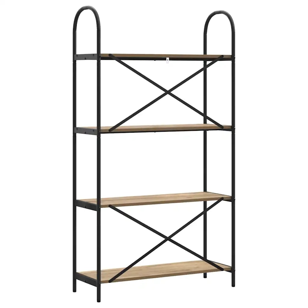 Libreria-Scaffale per Libri-Mobile di Stoccaggio Rovere artigianale 80 x 30 x 146 cm Legno multistrato 638644