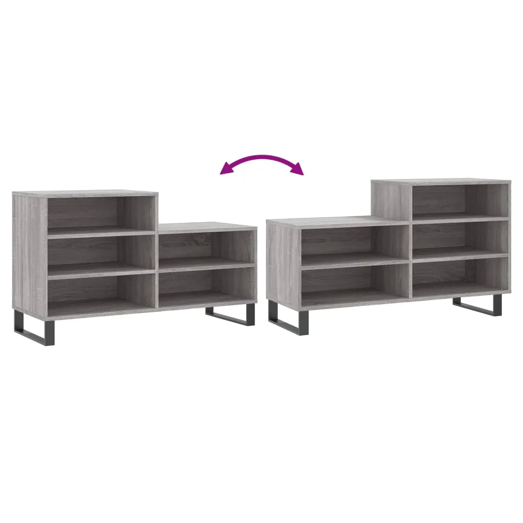 Scarpiera | Mobile per scarpe Grigio Sonoma 102x36x60 cm in Legno Multistrato