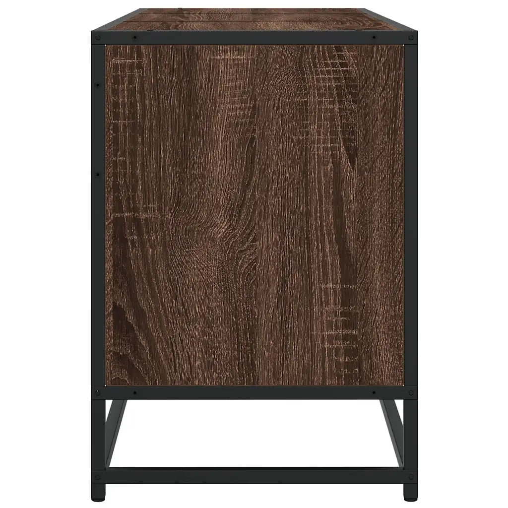 Mobile TV-Credenza per TV-Console TV Rovere Marrone 150x35x41 cm in Truciolato e Metallo