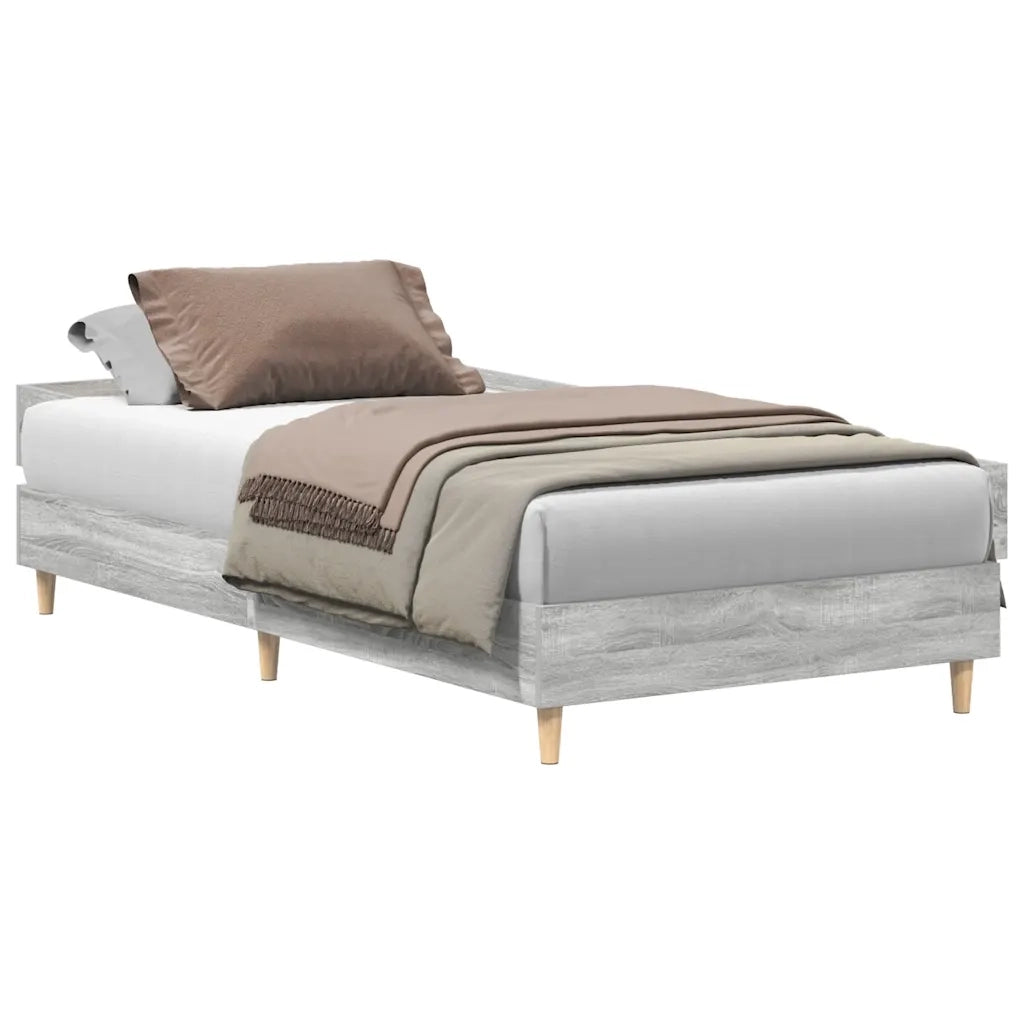 vidaXL Giroletto senza Materasso Grigio Sonoma 75x190 cm in Truciolato