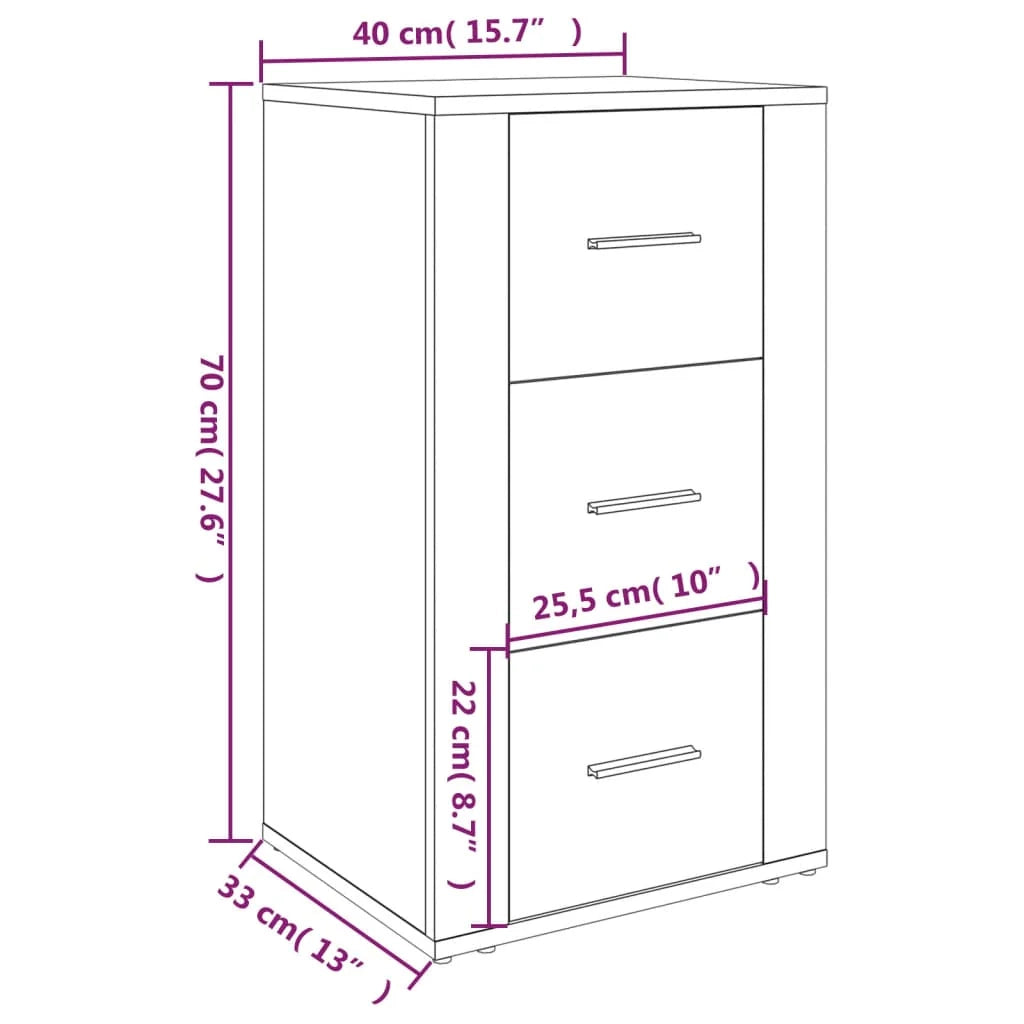 Buffet credenza cassettiera armadio mobile contenitore organizer per cucina soggiorno salotto 40 x 33 x 70 cm legno ingegnerizzato grigio 02_0031925