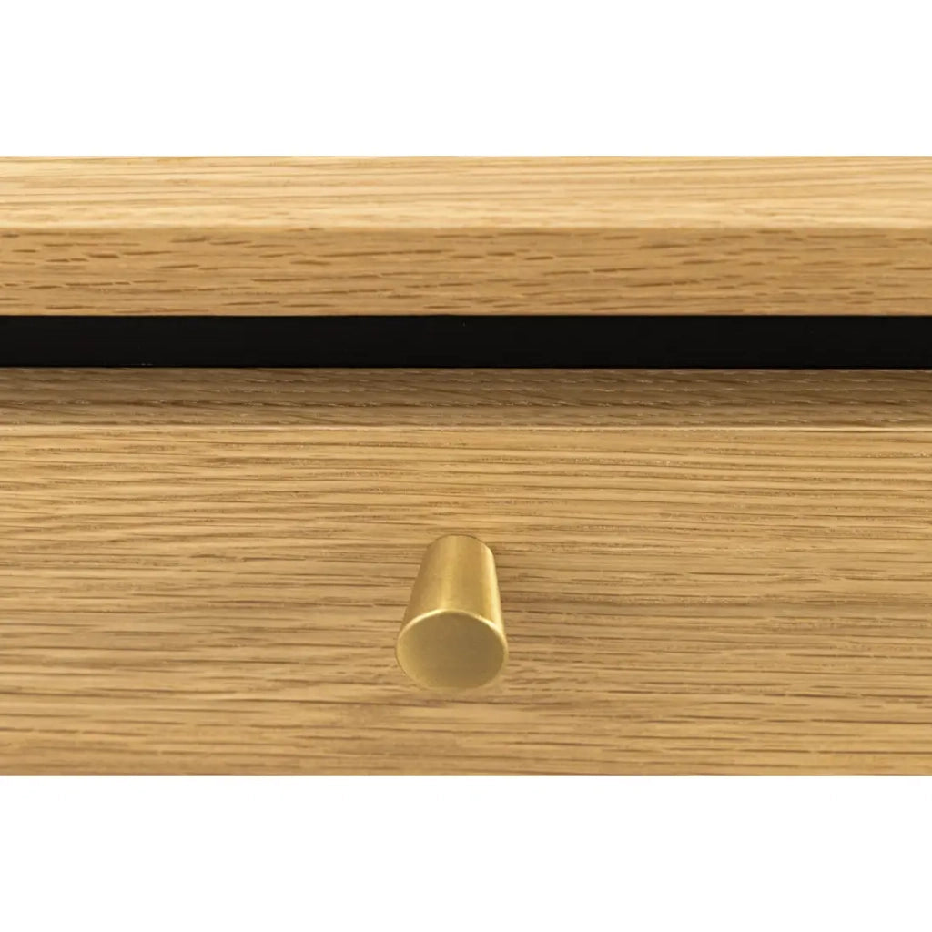 Tavolino basso SOREN 120 cm con 2 cassetti scorrevoli decoro quercia e nero