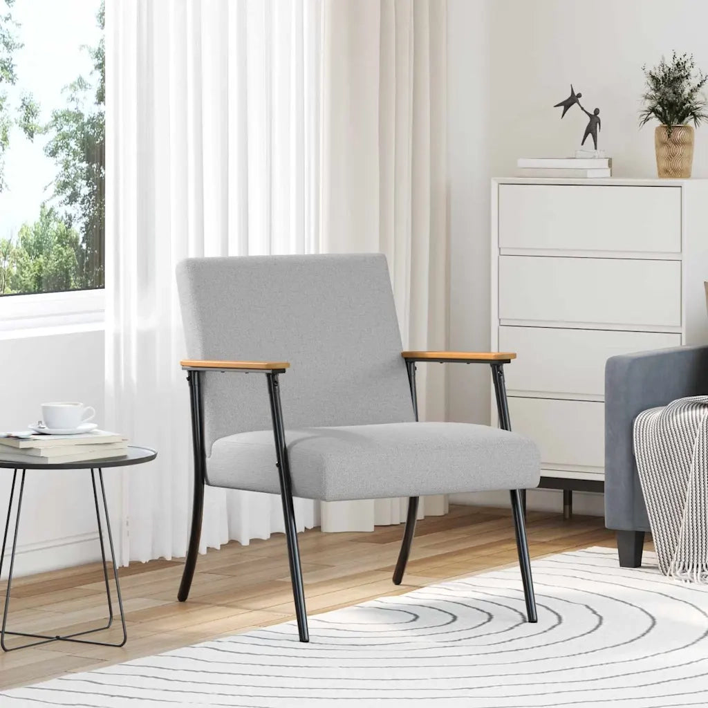 Poltrona-Divano Sedia-Poltroncina Grigio Nuvola Tessuto 242809