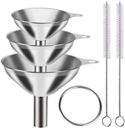 Treccia in acciaio inossidabile - treccia da cucina - Ø: 7,5 cm/5,5 cm/4,5 cm - 3 pezzi - accessori da cucina - con 2 setole per pulizia - articoli per camper - facile da riporre