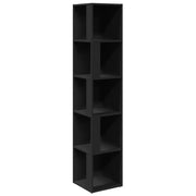 Mobile angolare moderno e compatto 33 x 33 x 164 cm 5 scomparti decorativo in legno composito nero 02_0047977
