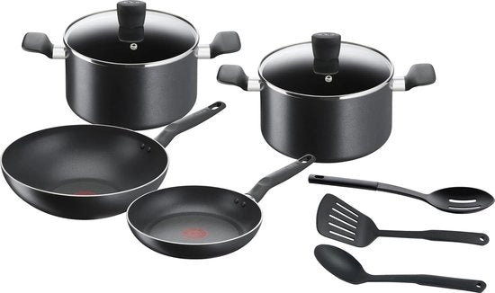 Set da Cucina da 9 Pezzi con Smalto Antitendine e Manopola Ergonomica - Ideale per Piani Cottura a Gas e Elettrici