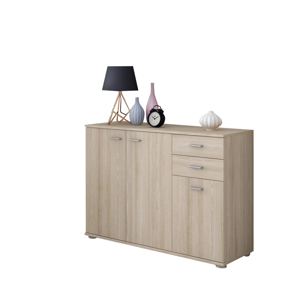 Madia Meldola, Credenza 2 Cassetti, 103x34x74h cm Marrone Rovere Nodi
