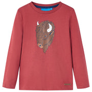 Maglietta per Bambini Maniche Lunghe Rosso Bruciato 140cod mxl 132038