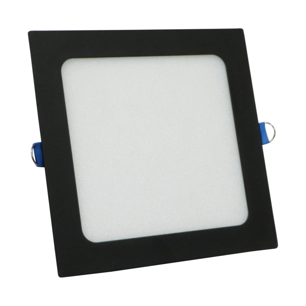 Faretto LED incasso 10W quadrato 17cm nero 4000K Polux